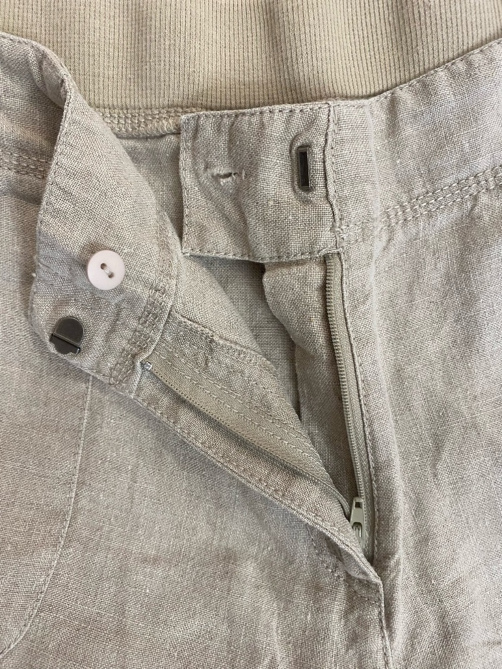 J. JILL LINEN WIDE LEG TROUSER PANTS 
Coastal Beach Minimal  Flax/oatmeal color